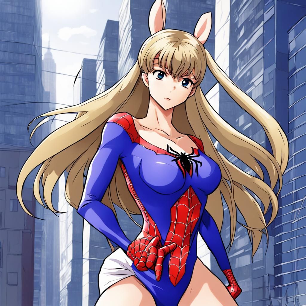 Usagi Tsukino as Spider-Hero in Anime Style