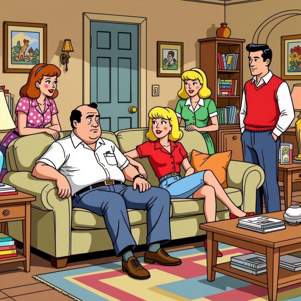 1980s Sitcom Scene with the Bundy Family