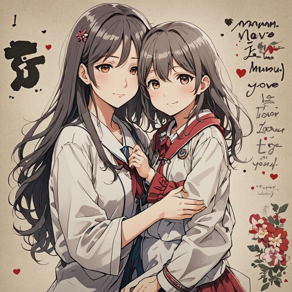 Anime Style Art Expressing Love for Mother