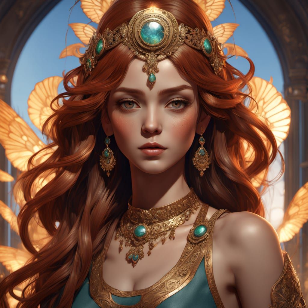 Punjabi Goddess Floating at Heaven's Gate: Concept Art