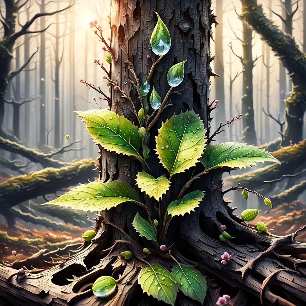 New Life Emerges in Winter Forest