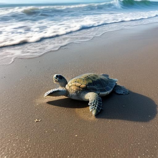 Baby Sea Turtle on the Beach
