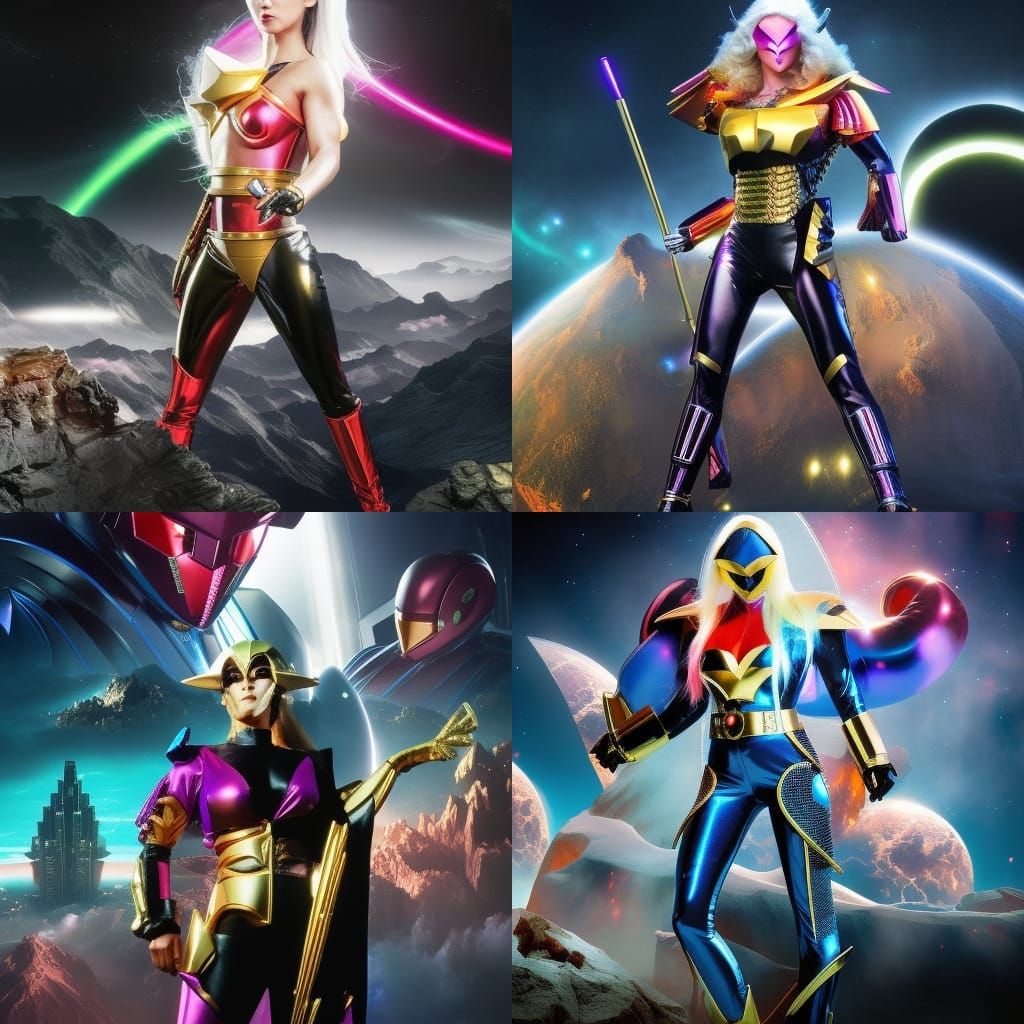 Anita Nikolich (Female bodybuilder) as a Super Sentai Villain: Maria from Choujiki Jetman made by Japanese illustrator A...