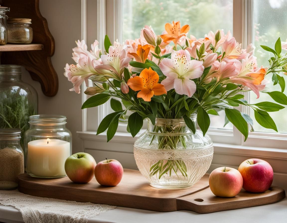 Apples and Alstroemeria