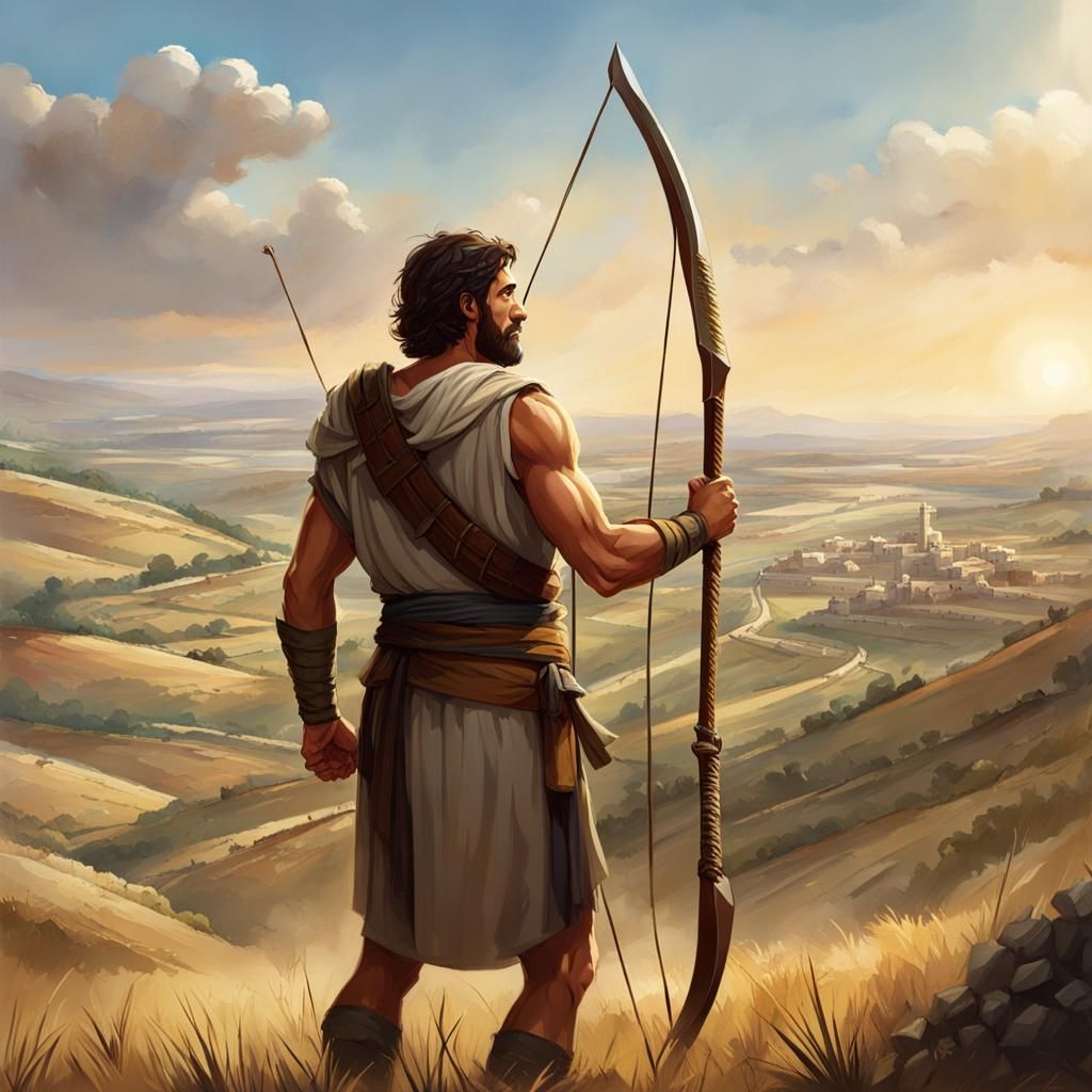 David and Goliath Portrait in Hyperdetailed Digital Art