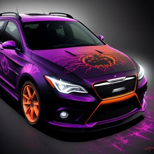 Halloween Ghost Car in Hyper-Realistic Art Style