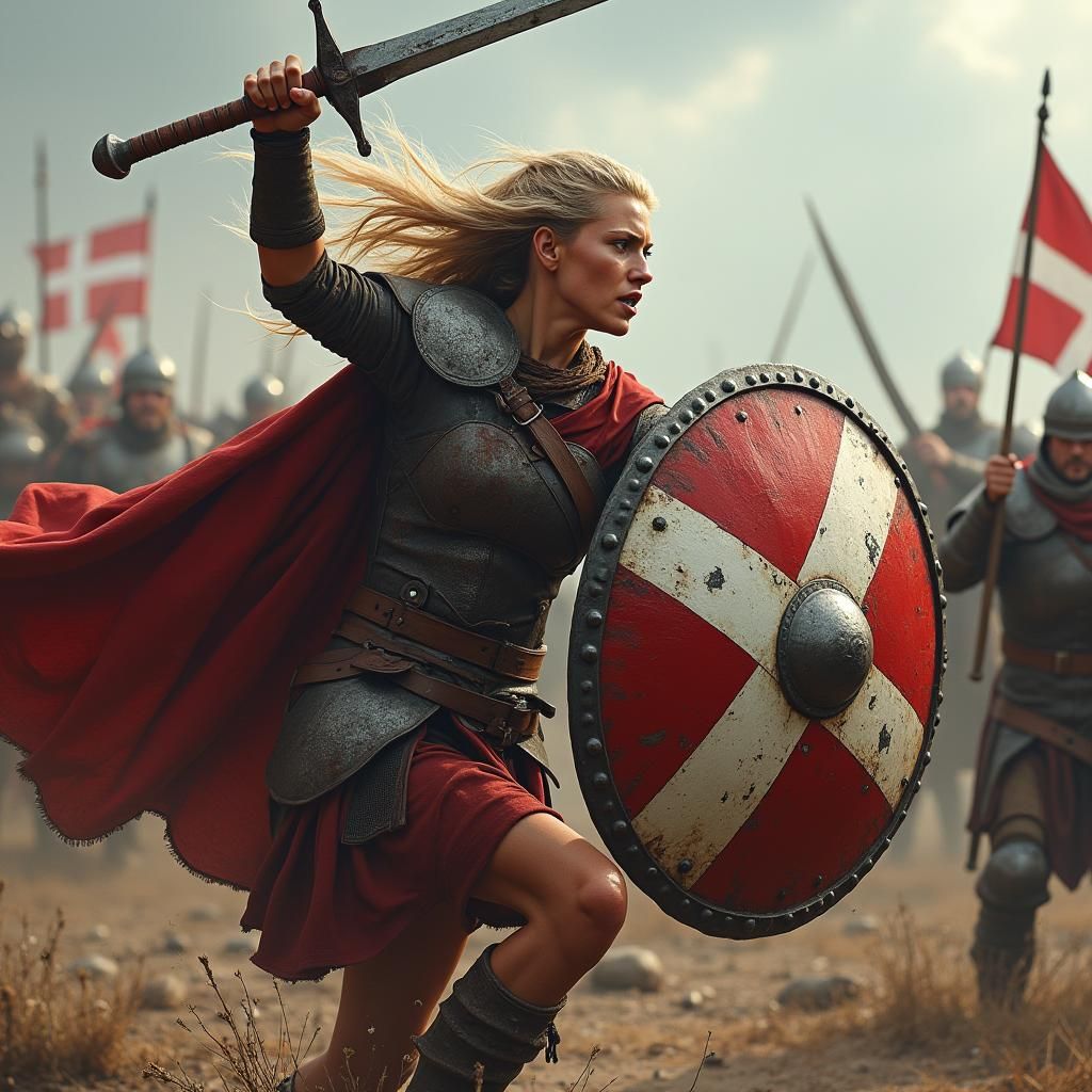 Blonde danish shieldmaiden