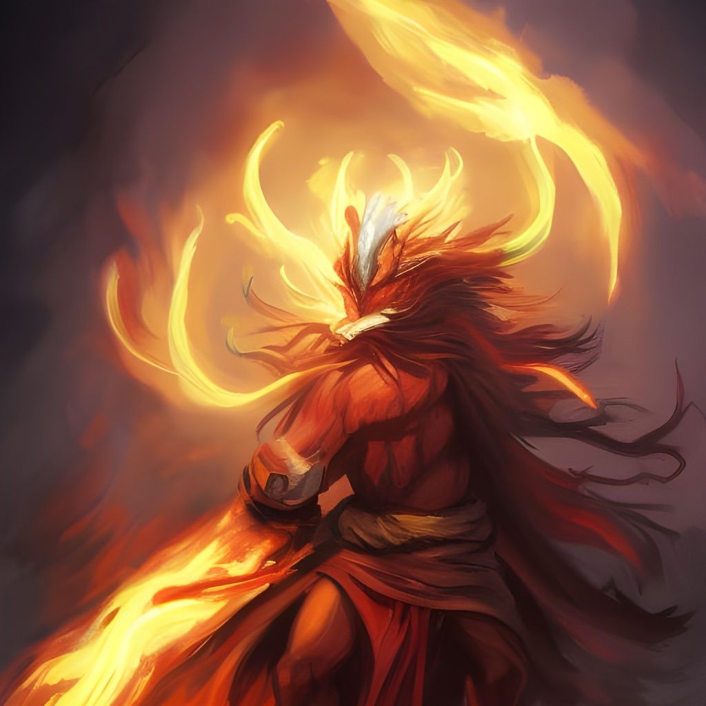 Epic Fire Spirit in Dark Fantasy Style