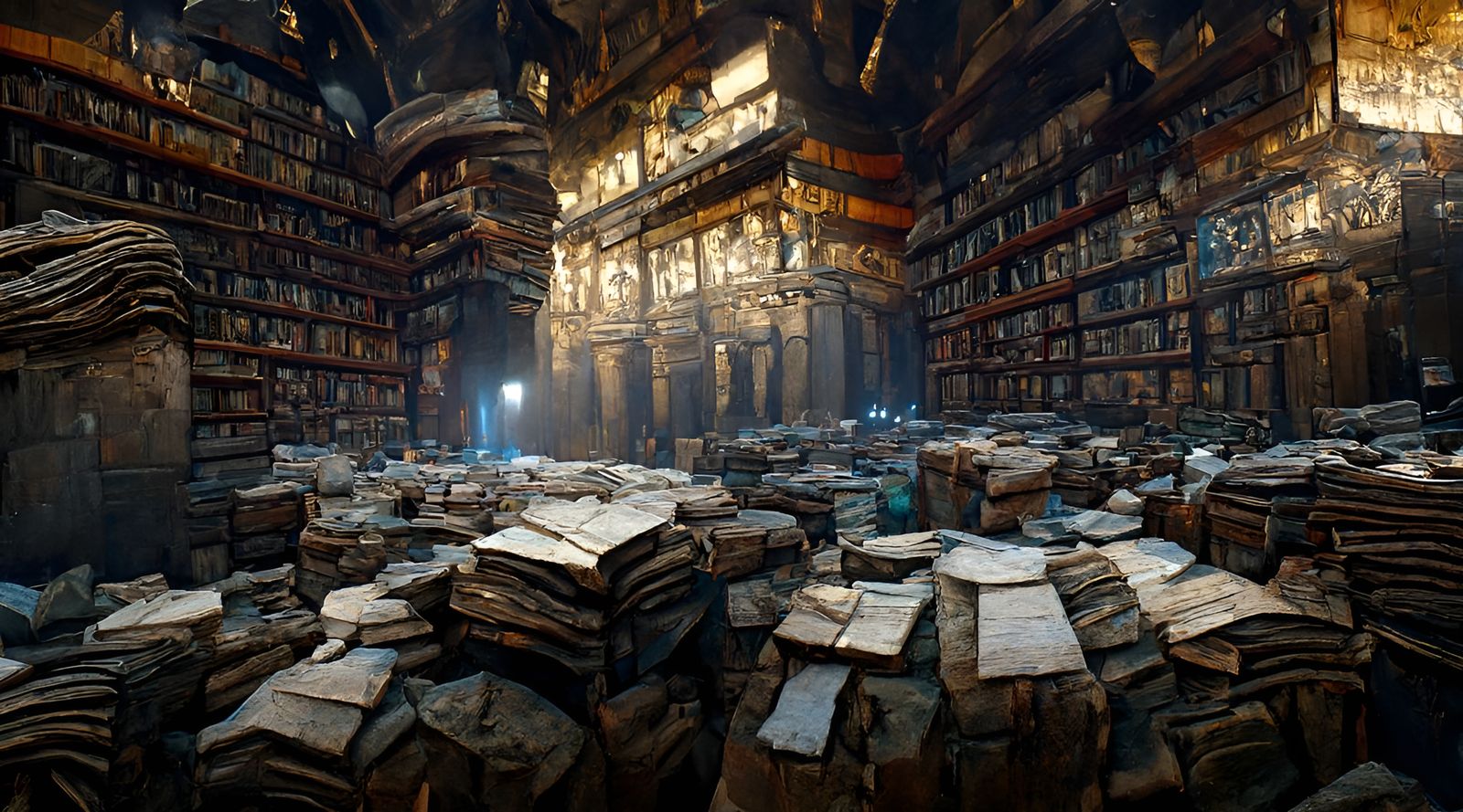 Steampunk Labyrinth of Ancient Books