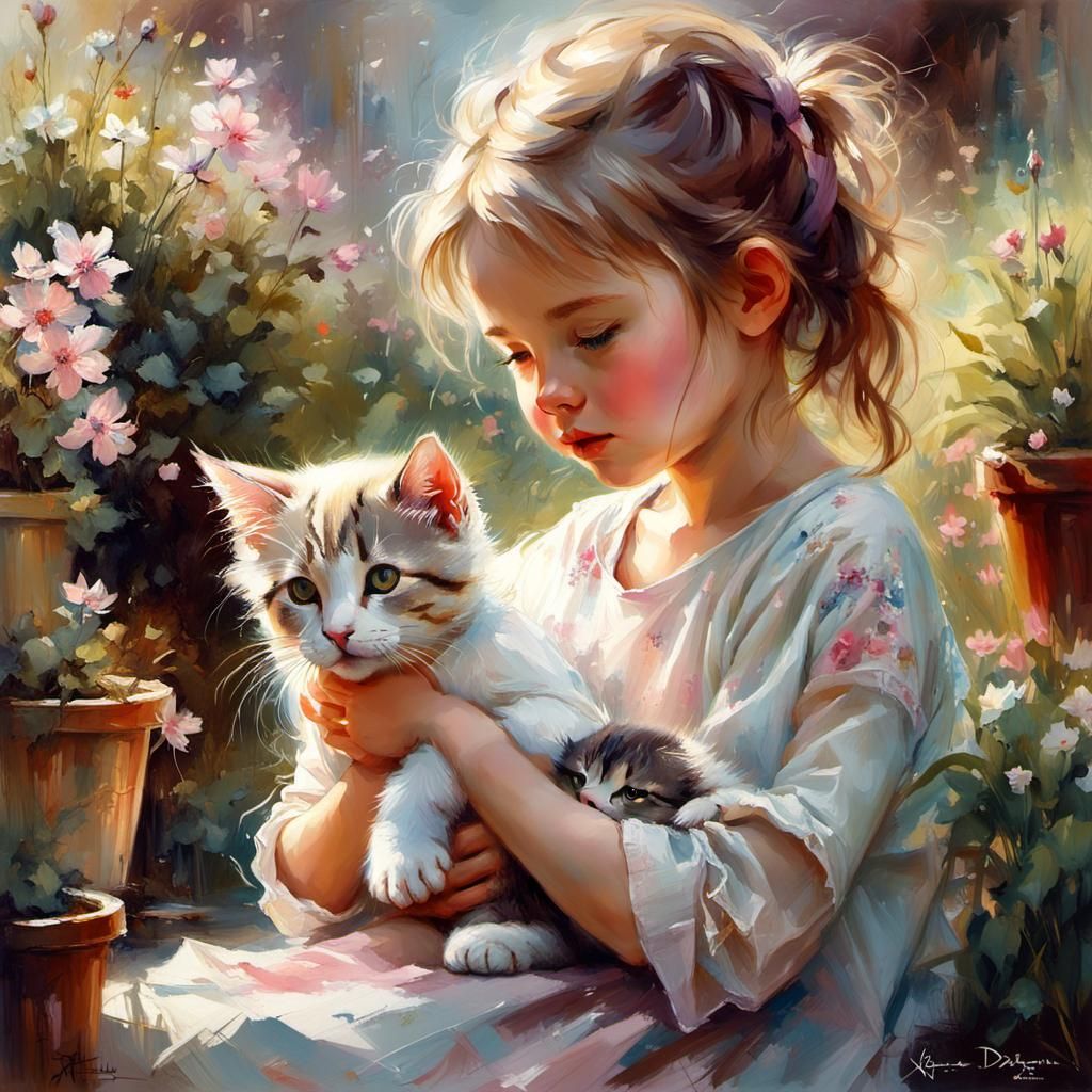 Nostalgic memories, playing with kittens