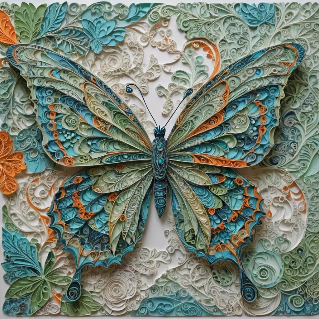 Zentangle Butterfly Paper Art Collage