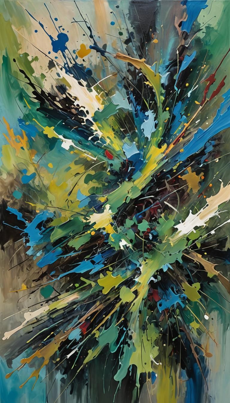 Expressionist Landscape Painting in Abstract Style