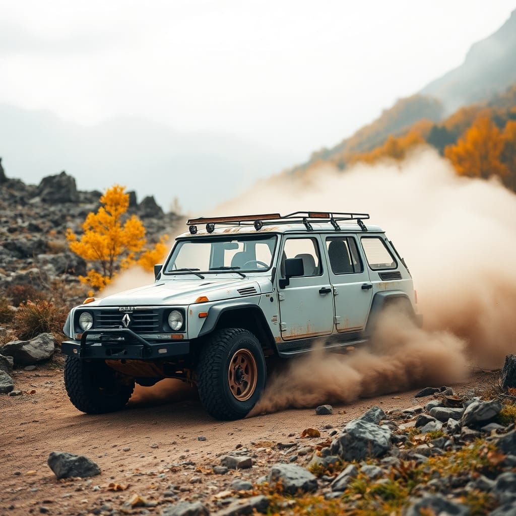 Renault Super 5 Offroad Concept in Autumn Landscape
