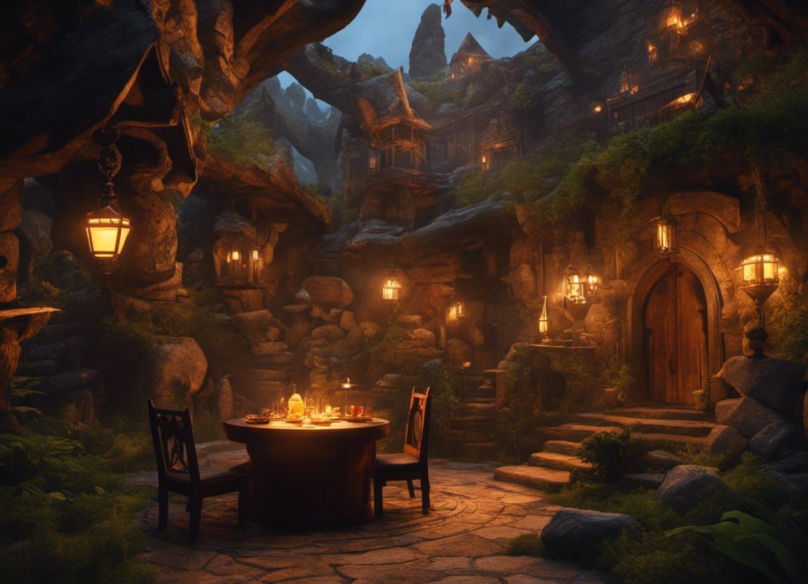 Fantasy Fortune Teller in Medieval Tavern