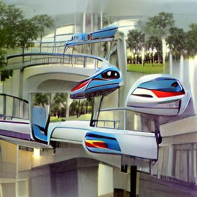Futuristic High-Speed Monorail Concept Art
