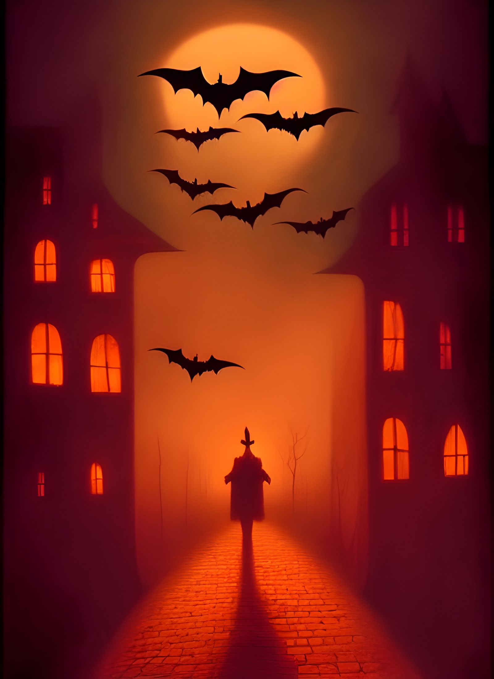 Eerie Halloween Scene in Beksinski Style