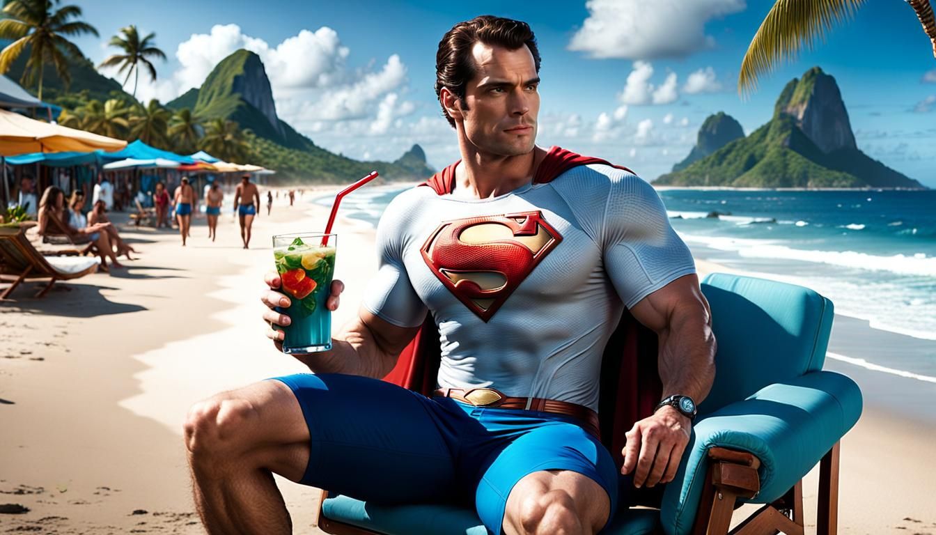 Superman's Brazilian Beach Vacation: Hyperdetailed Concept A...