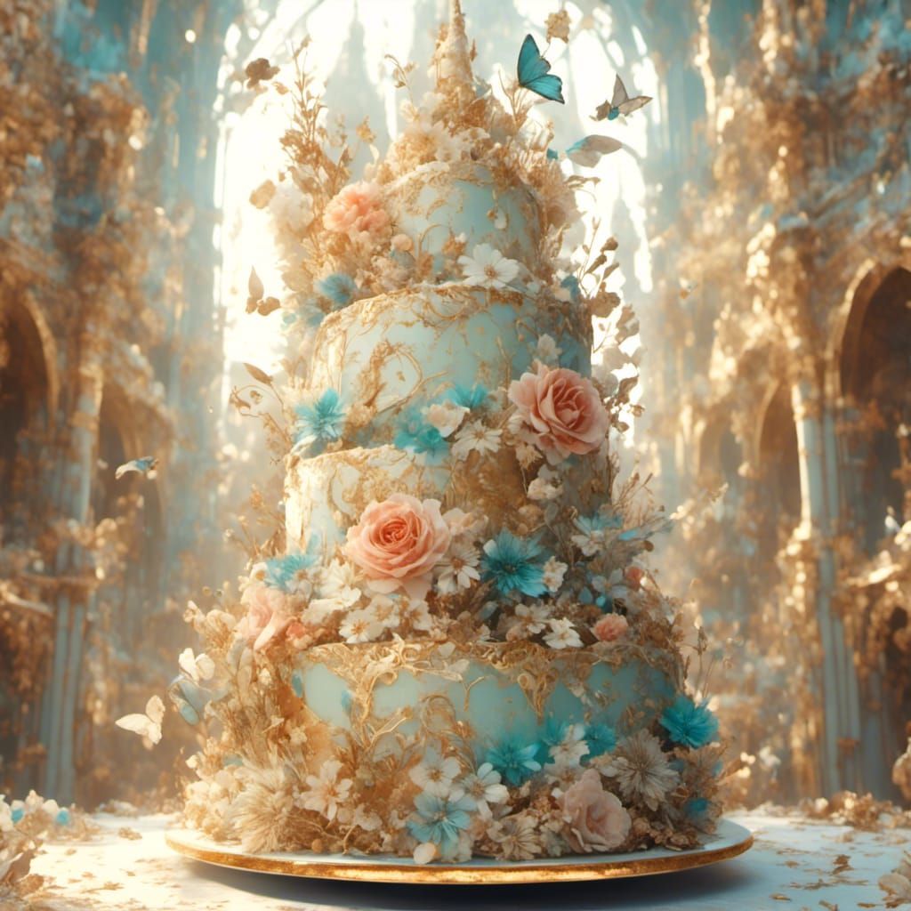 Festively Decorated Birthday Cake in 8k Resolution