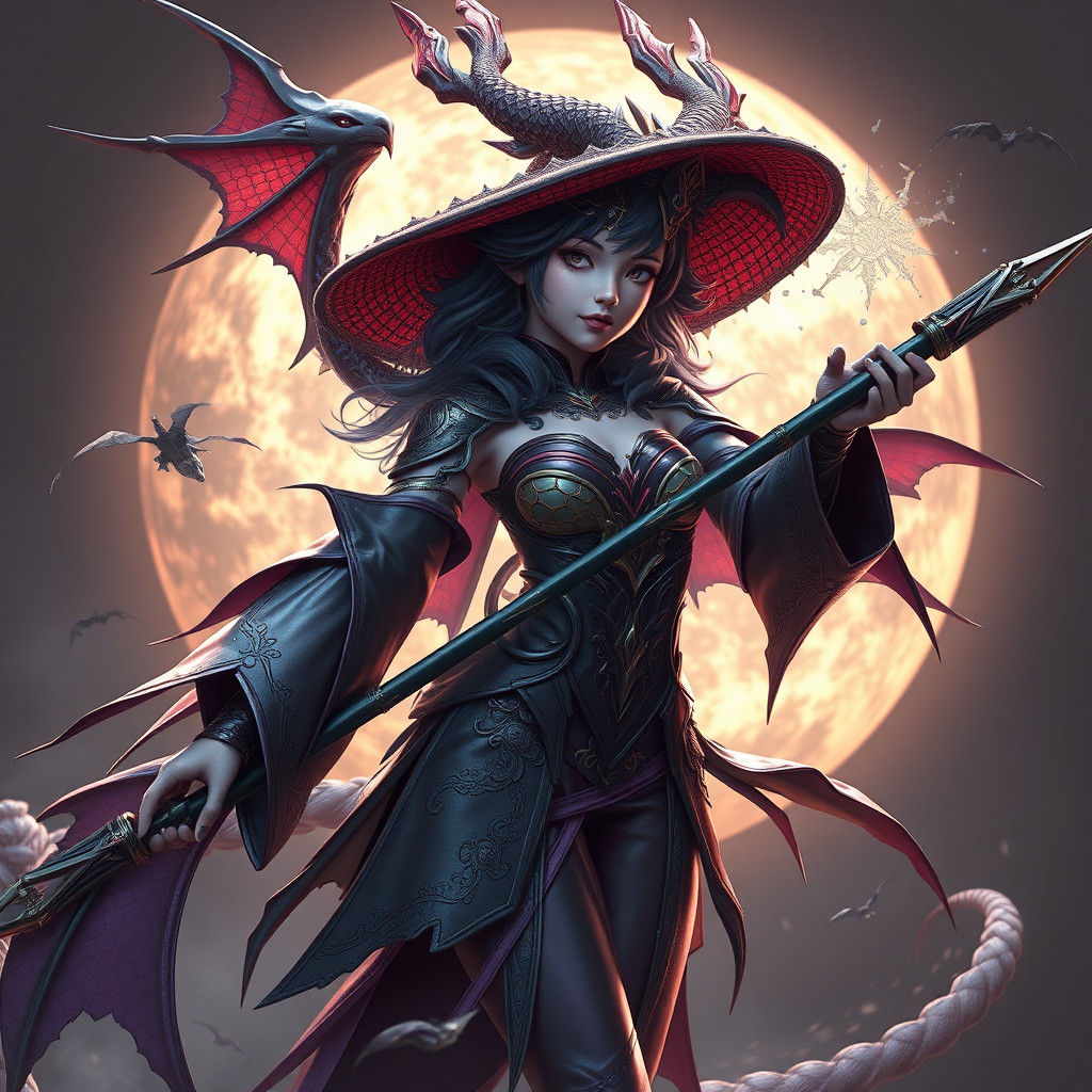 Anime Dragon Witch in 3D Detail