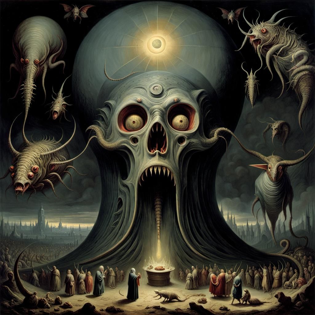 Nightmarish Abomination Inspired by Doré and Bosch