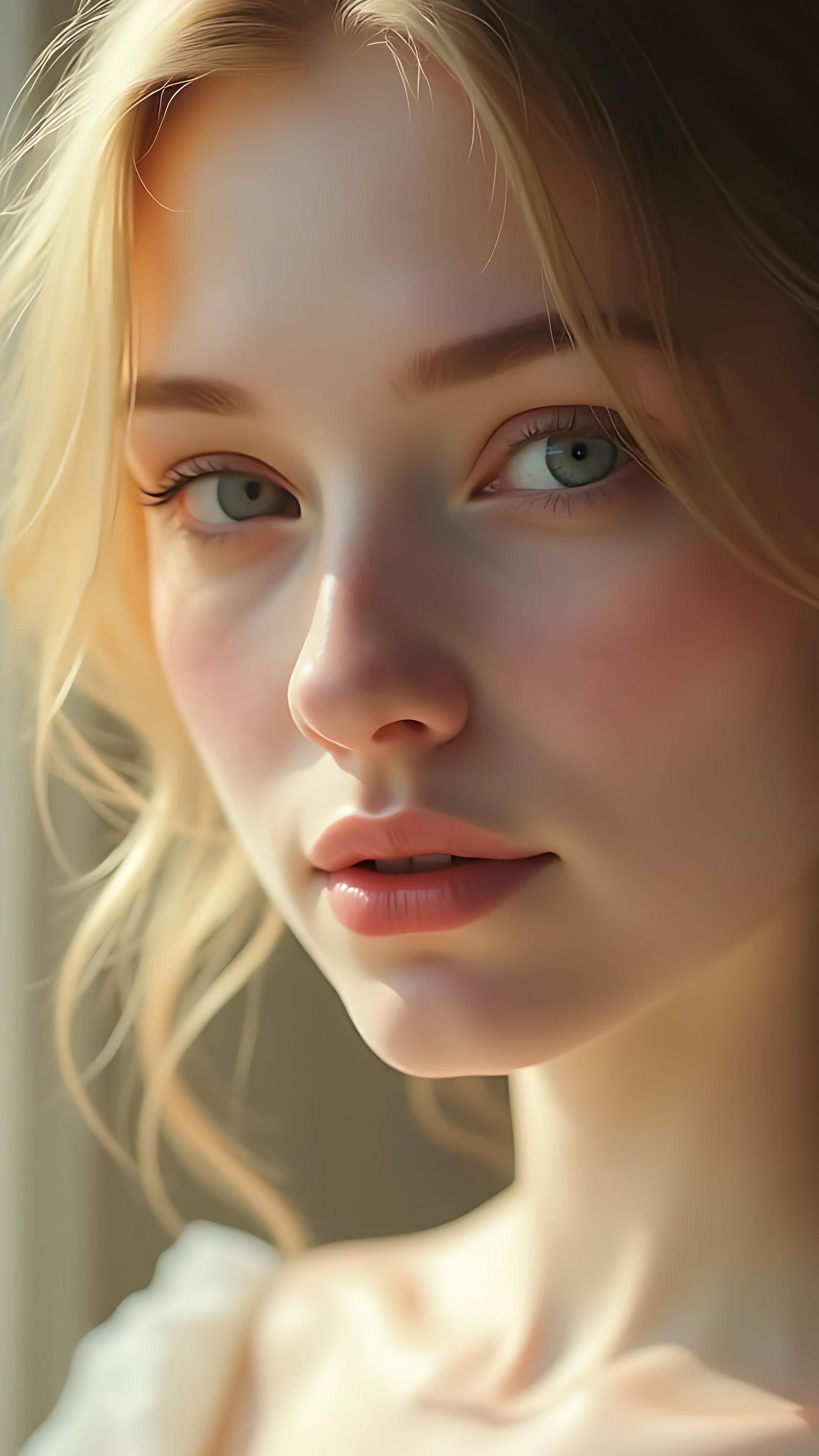 Dreamy Portrait of Woman in Pre-Raphaelite Style