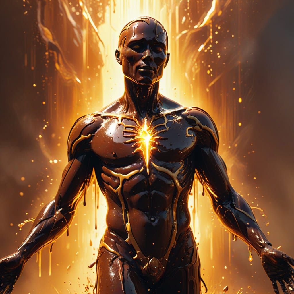 Melting Chocolate Figure in Art Deco Style