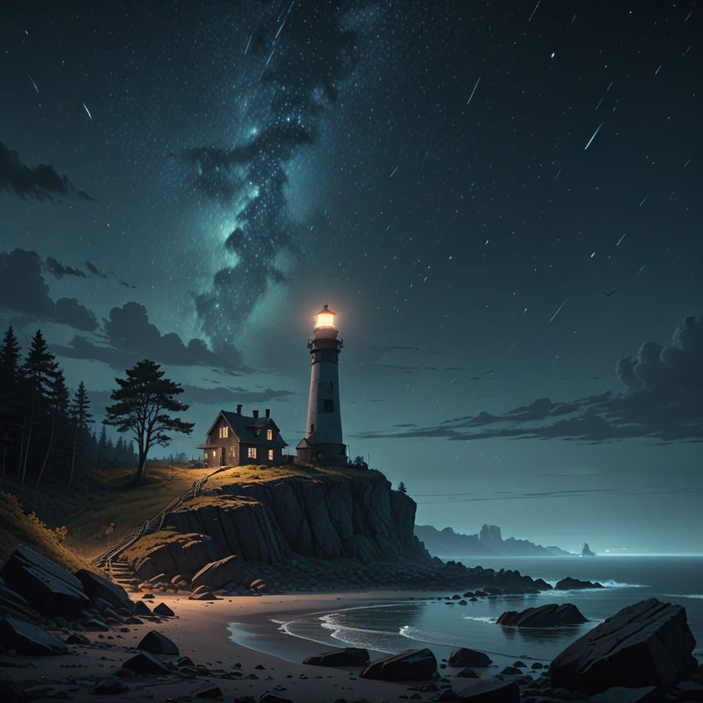 Bioluminescent Flora on Jagged Cliff