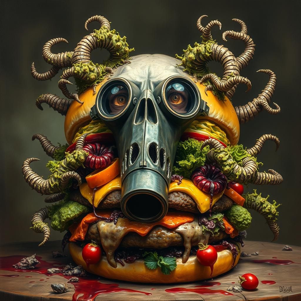 Grotesque Gasmask Cheeseburger: Vessel of Ancient Evil