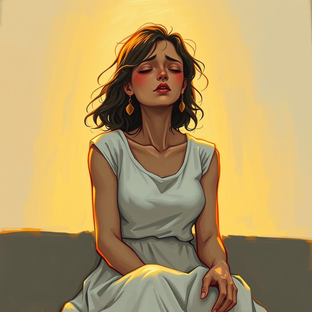 Triumphant Woman in Golden Light