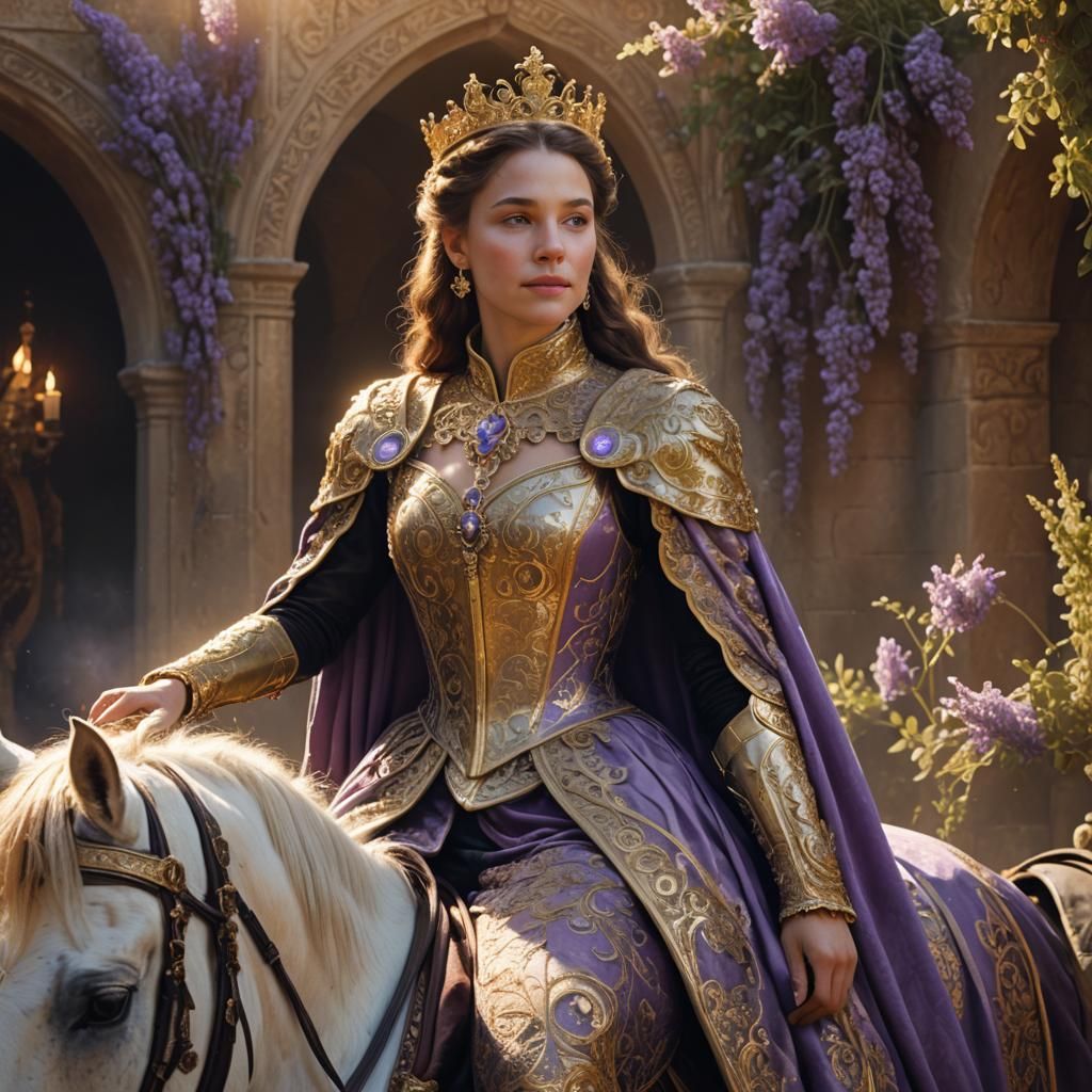 Queen on Horseback: Regal Digital Matte Painting