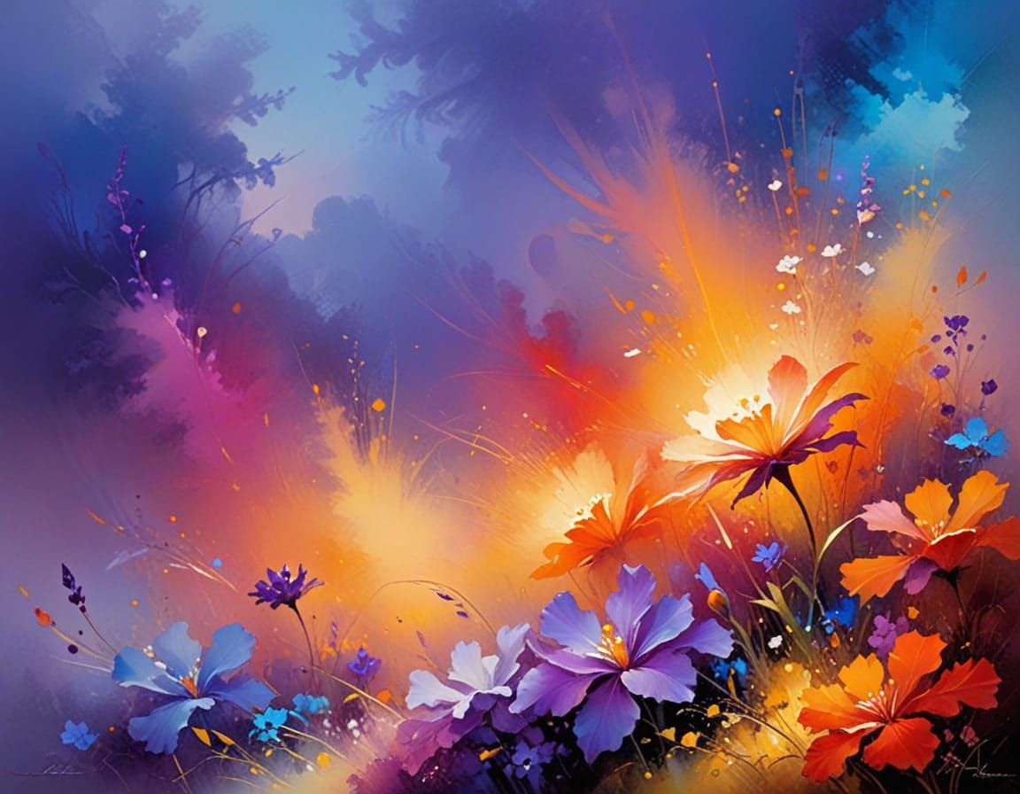 Vibrant Abstract Blooms in a Dreamy Australian Landscape