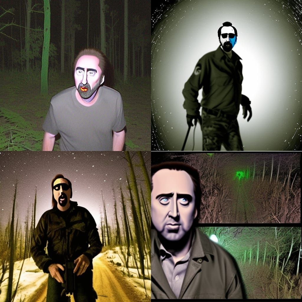 Night Vision Trail Cam Image: Nicolas Cage Sighting