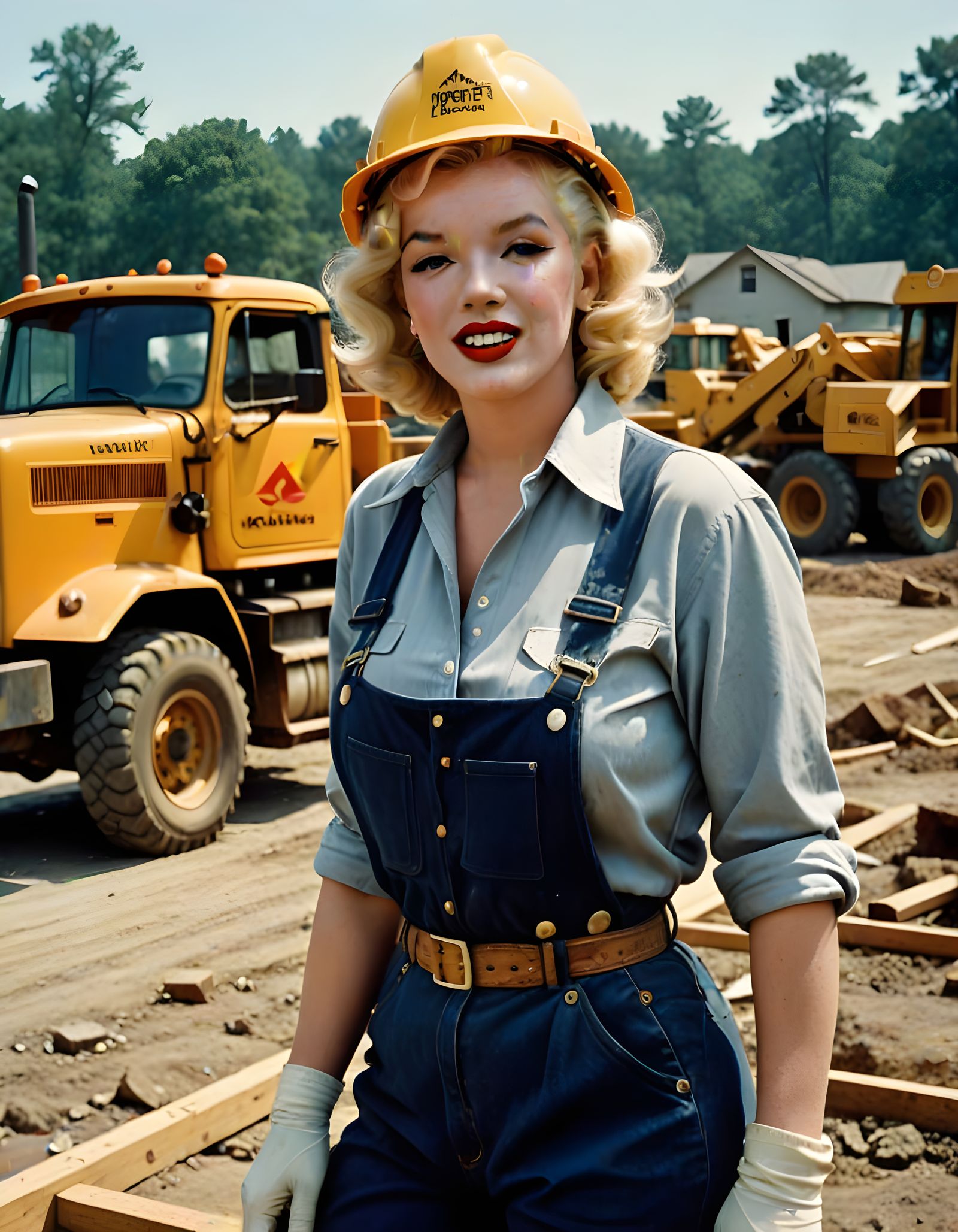 Marilyn Monroe as a Construction Worker