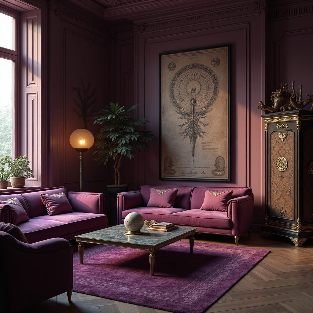 Mystical Burglar's Sanctuary in Rich Plum and Gold
