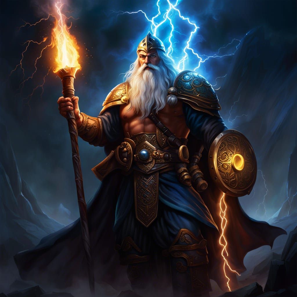 Fantasy God of Electricity Concept Art