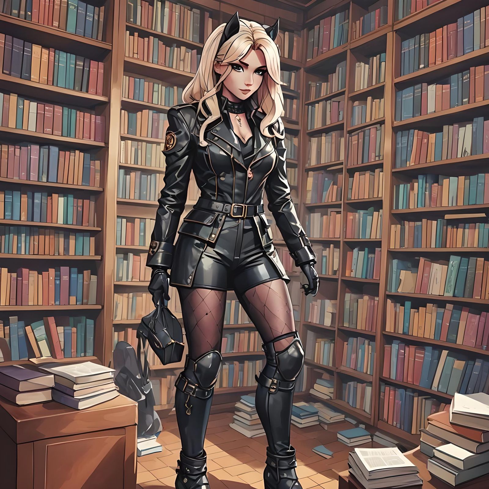 Polygonal Pony in Leather and Fishnet