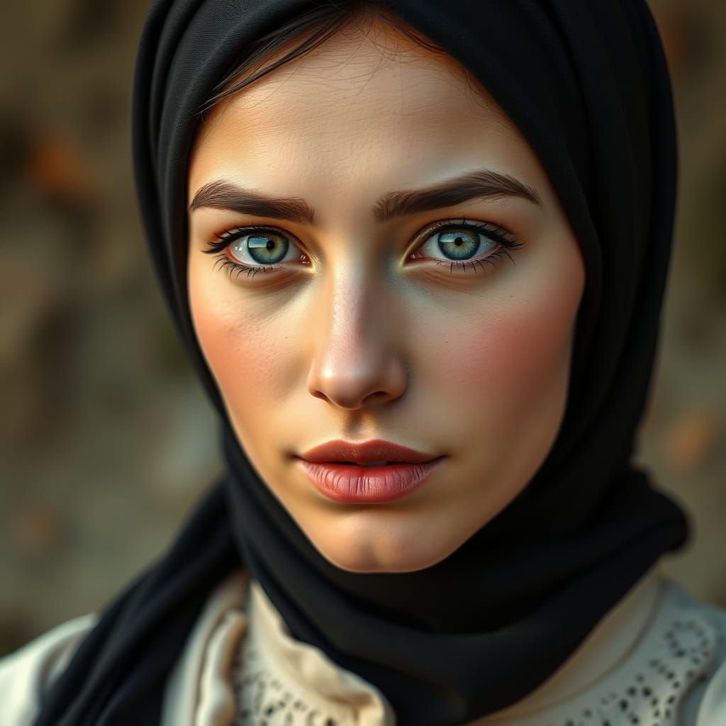 Gentle Middle Eastern Beauty in Photorealistic Portrait
