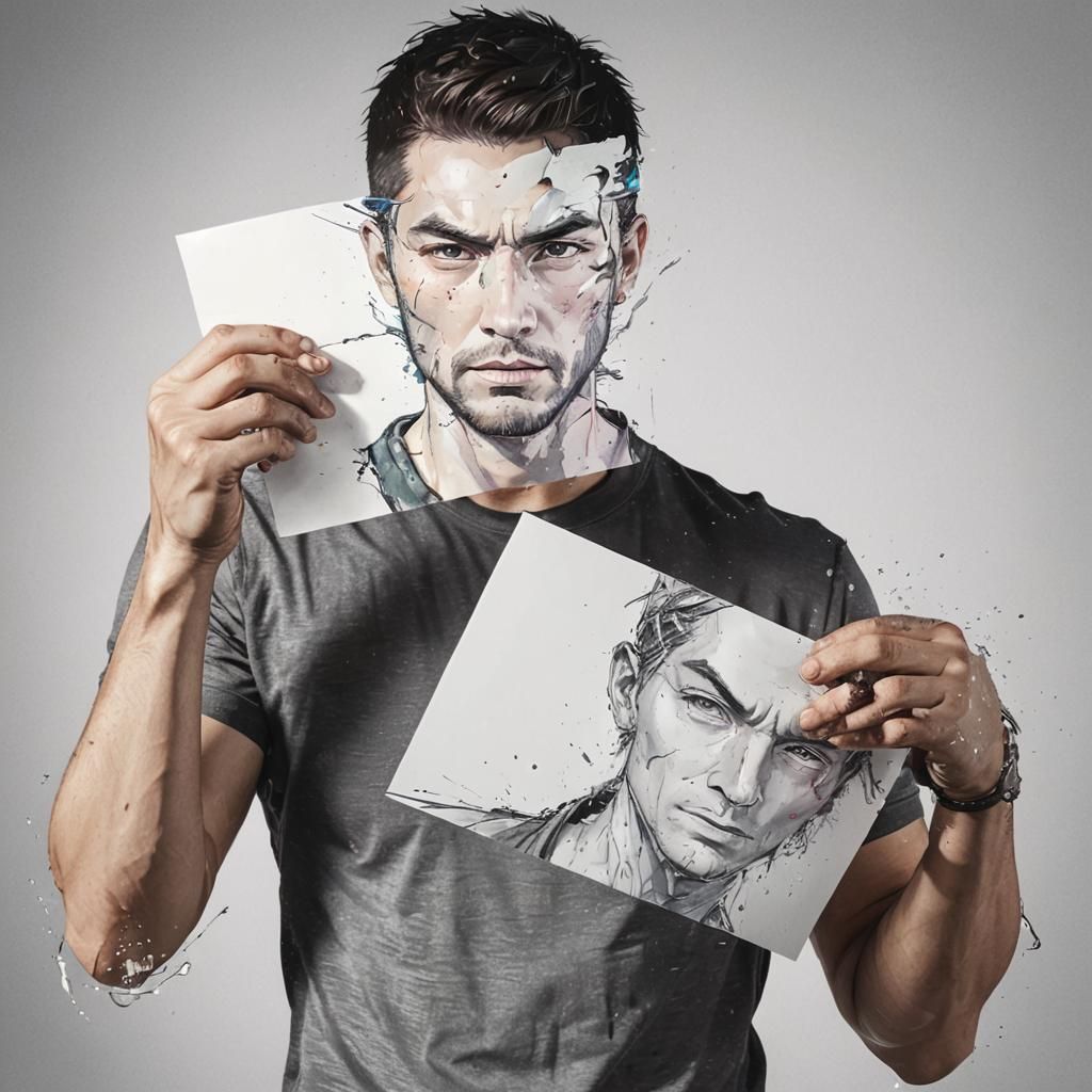 Vibrant, Intricately Detailed Face in a Dramatic Splash Art ...