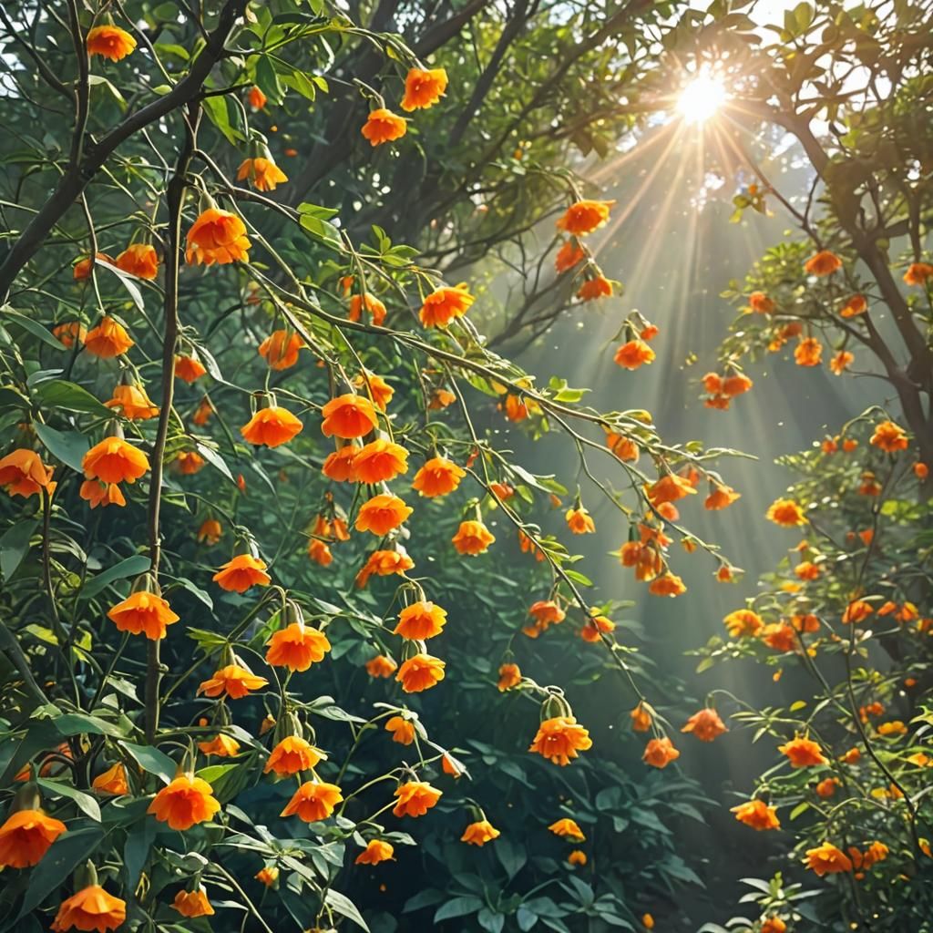Ethereal Tibetan Bellflowers in Divine Light
