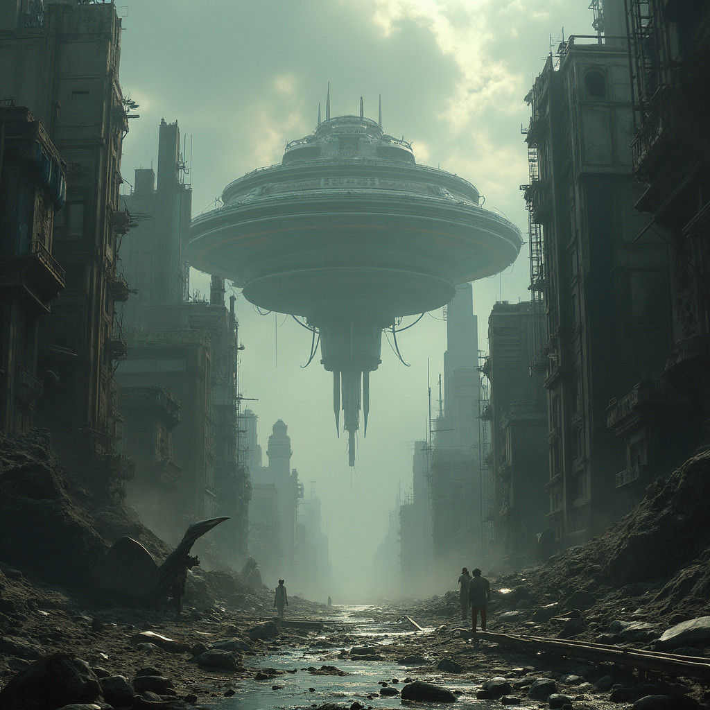 Dystopian Alien Invasion in Biomechanical Style