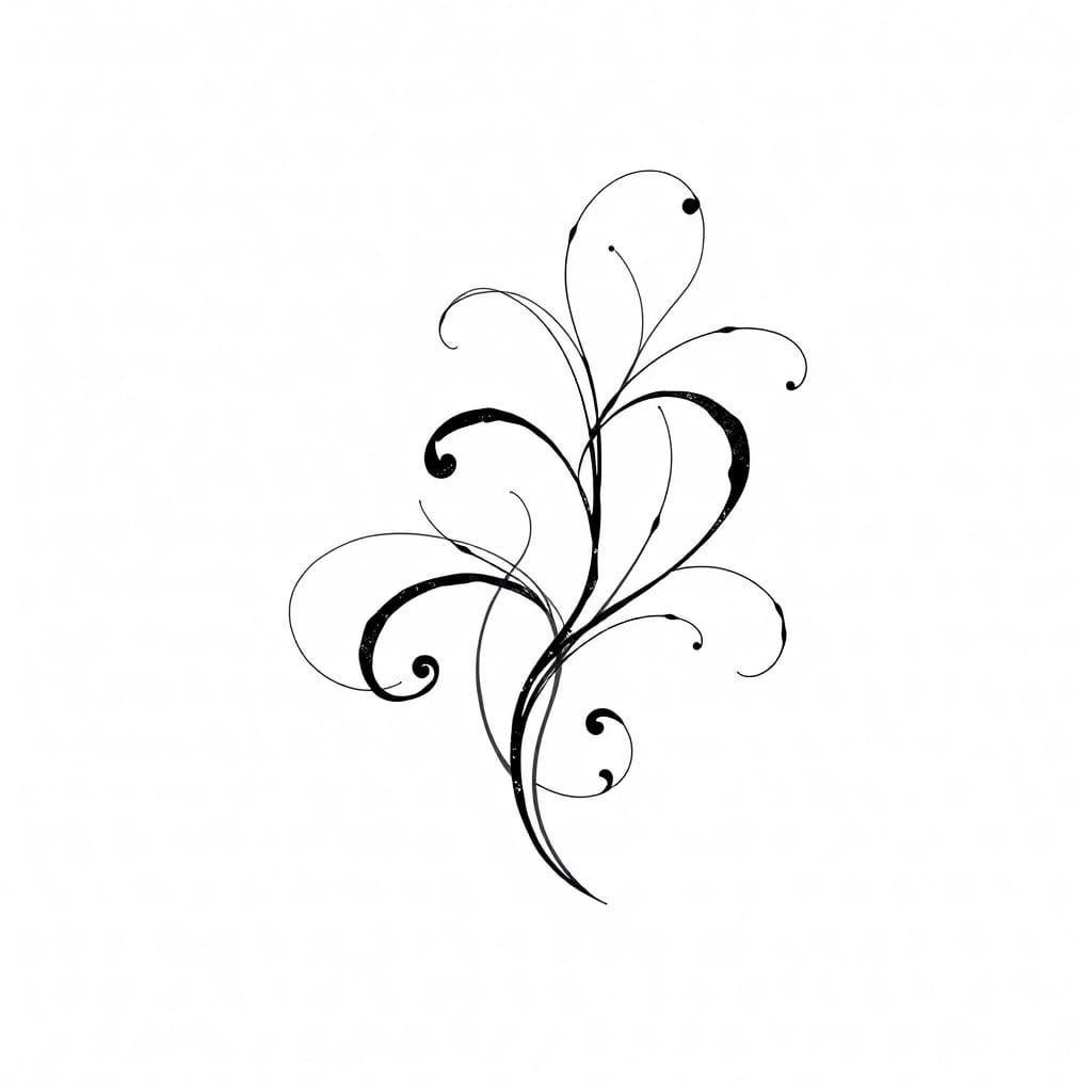 Elegant Black and White Floral Artwork in Japanese Style