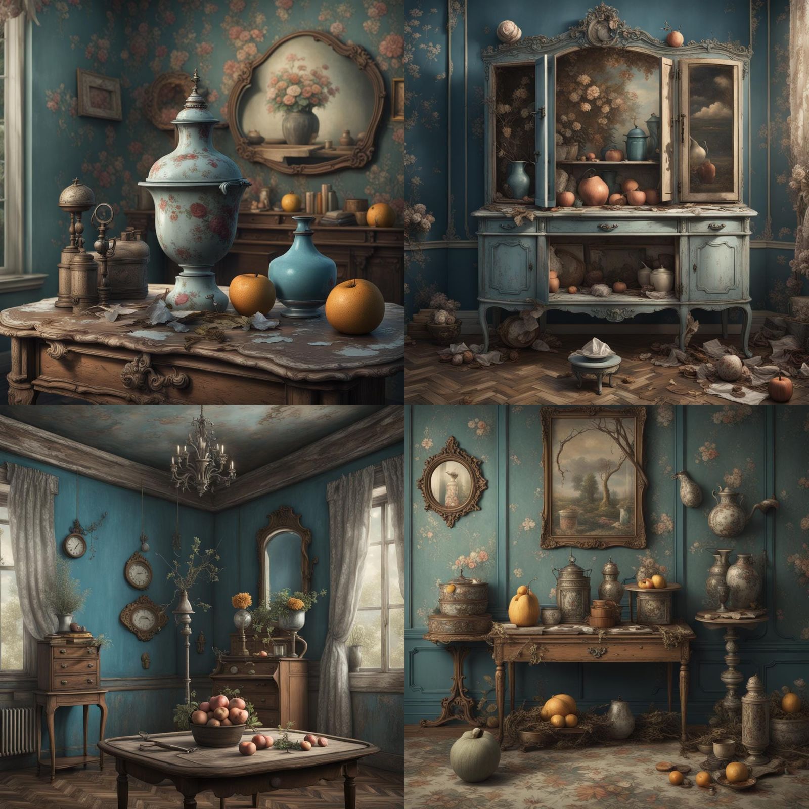 Surreal Still Life in Naive Shabby Chic Style