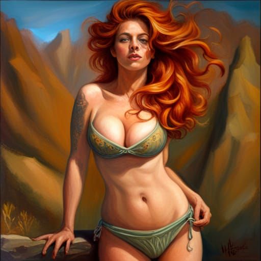 Beautiful voluptuous redhead