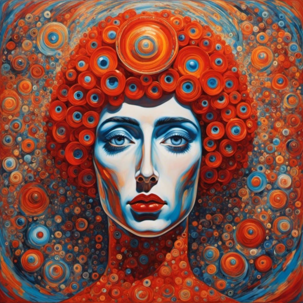 Psychedelic Doctor Portrait in Sparkling Collage Style