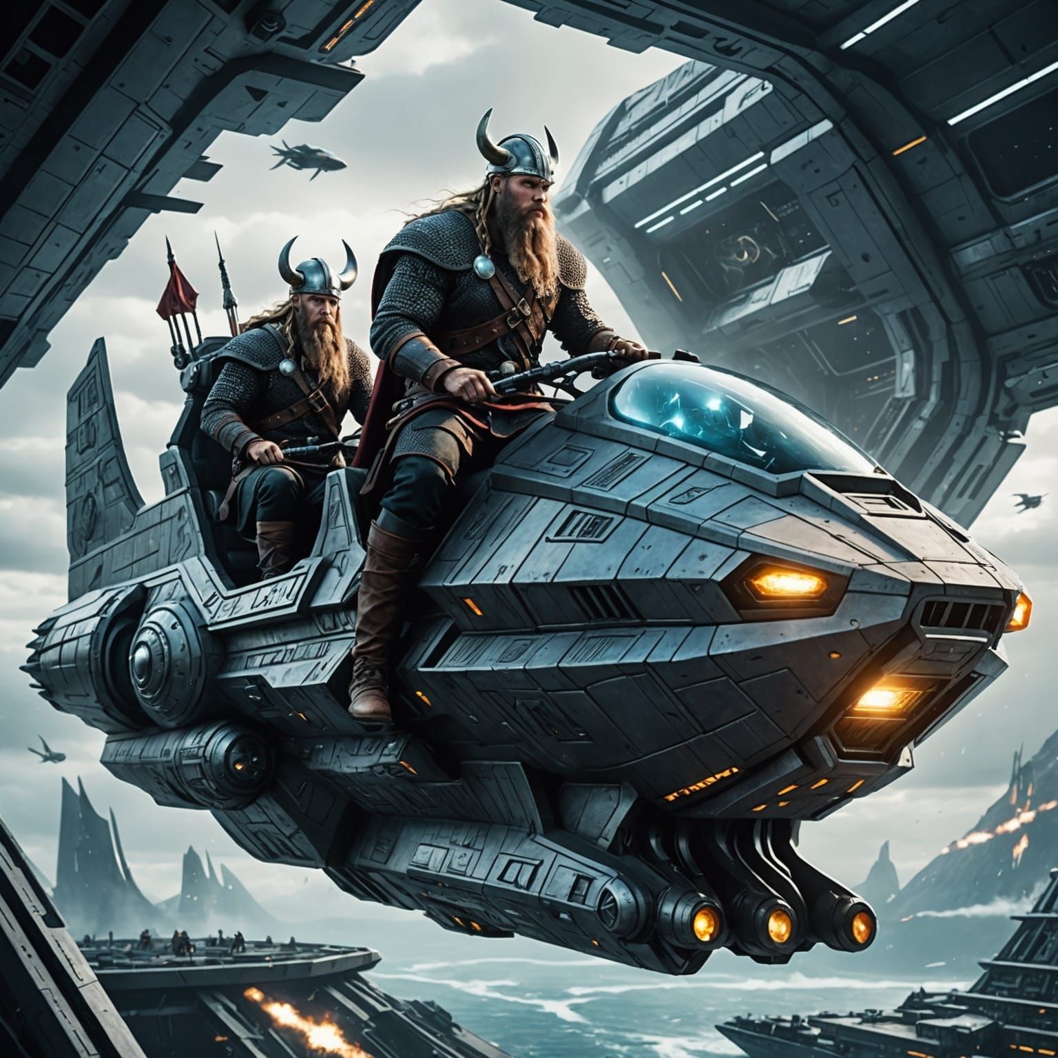 Vikings on a Futuristic Spaceship