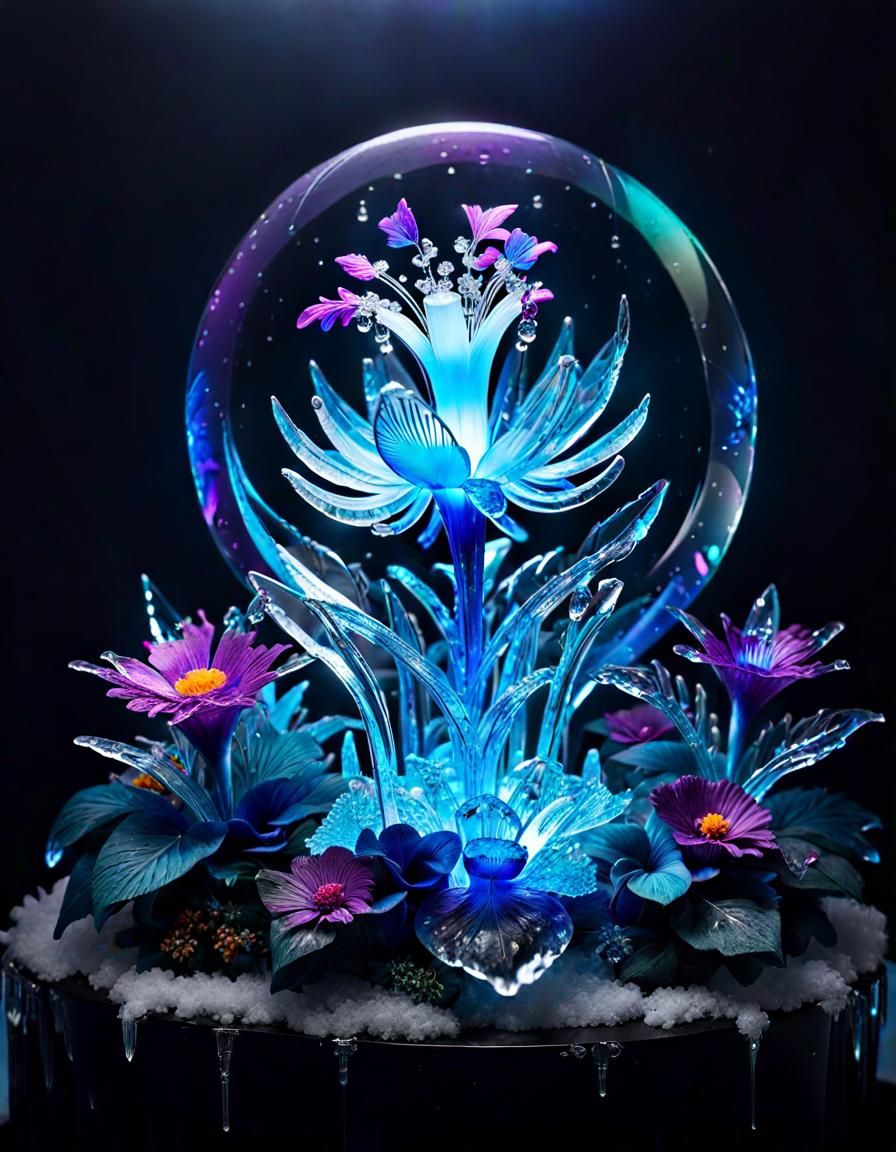 Galaxy Flower Bouquet in Neon Colors