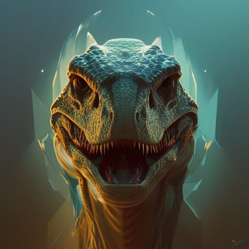 Hyperdetailed T-Rex Portrait in Volumetric Lighting