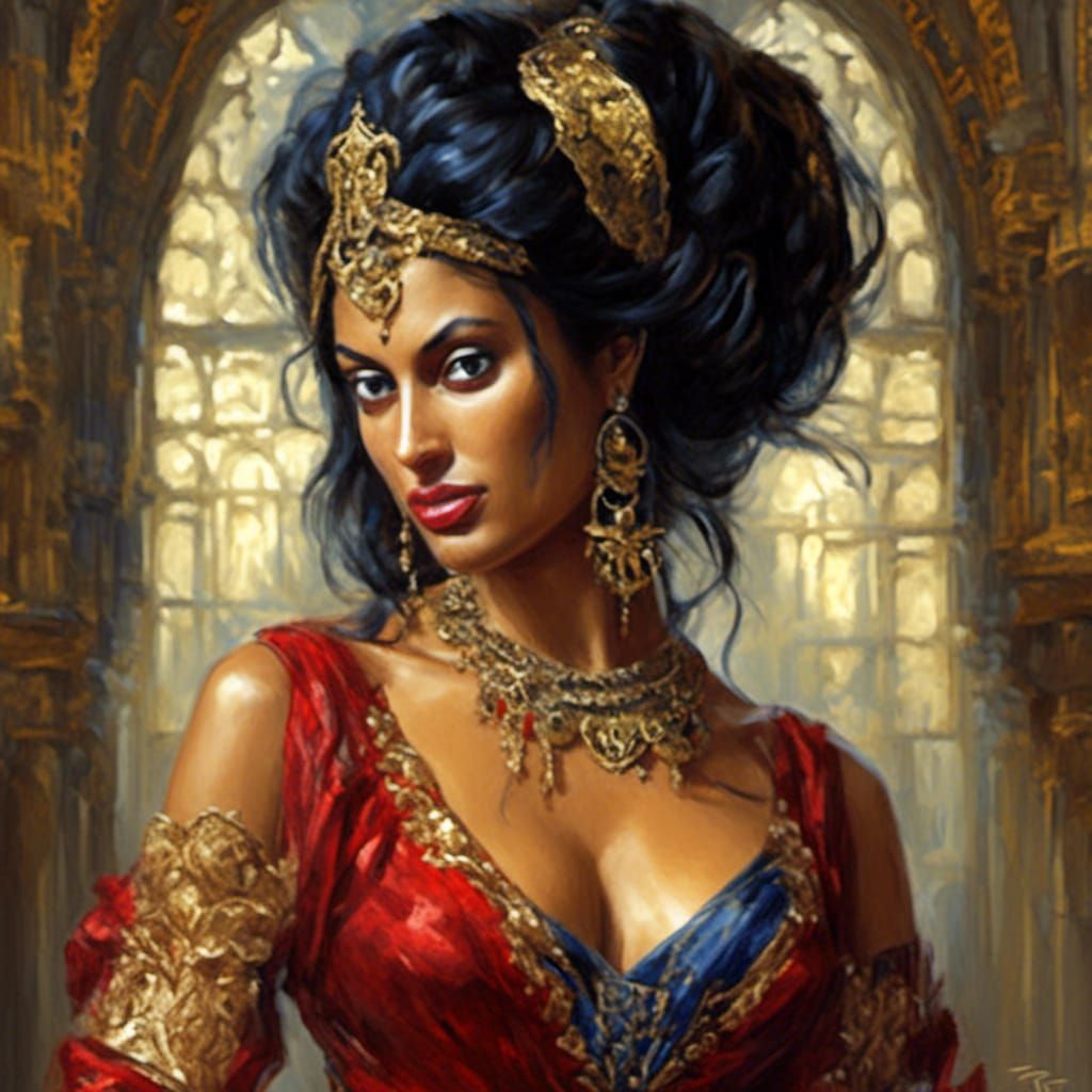 Princess Jasmine in Latex: Fantasy Portrait