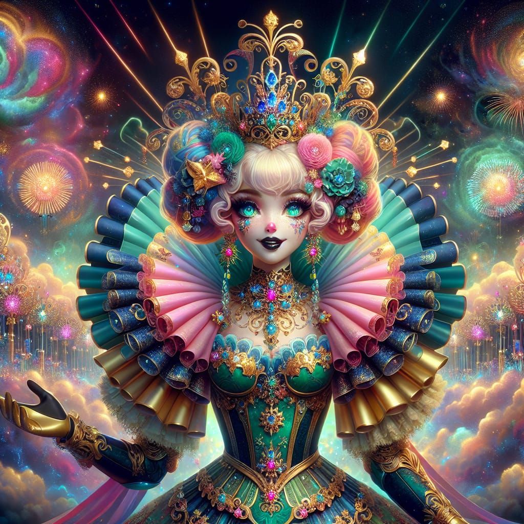 Magical Heroic Fantasy Jester in a Carnival