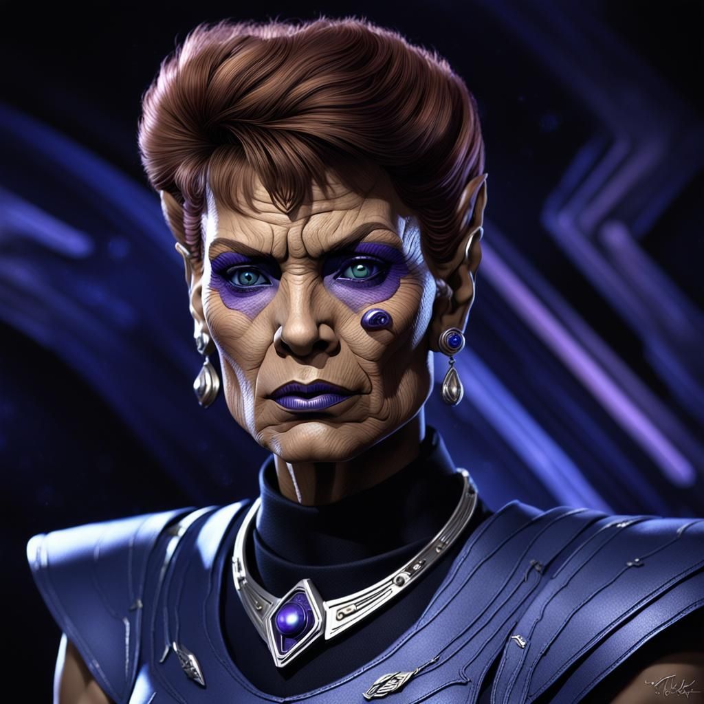 Hyperrealistic Vulcan Portrait in Art Nouveau Style